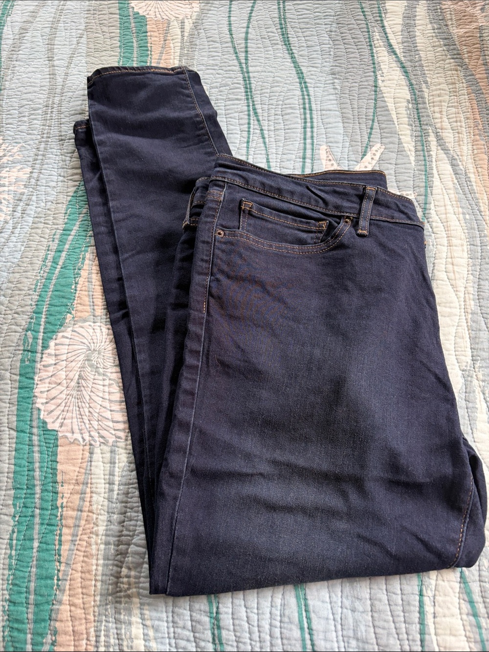 Womens Dark Blue Stretch Slim Jeans